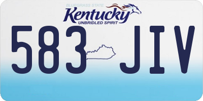 KY license plate 583JIV
