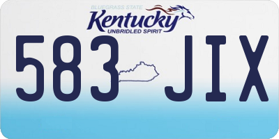 KY license plate 583JIX