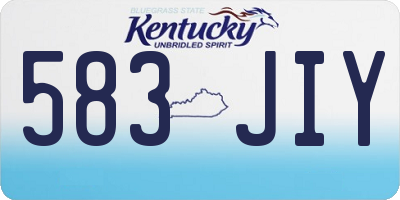 KY license plate 583JIY