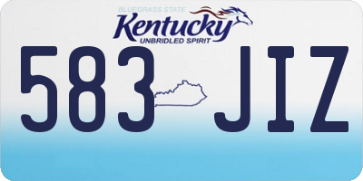 KY license plate 583JIZ