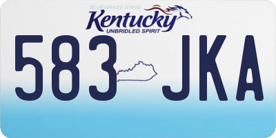 KY license plate 583JKA