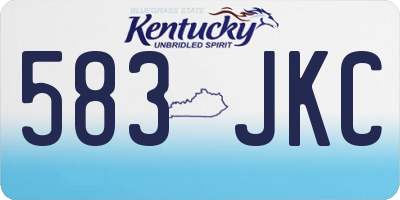 KY license plate 583JKC