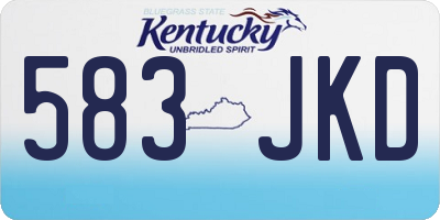 KY license plate 583JKD