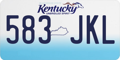 KY license plate 583JKL