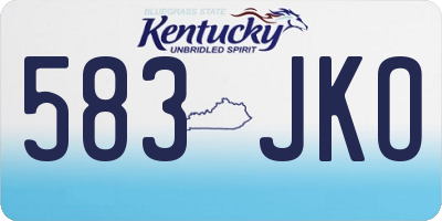 KY license plate 583JKO