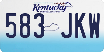 KY license plate 583JKW