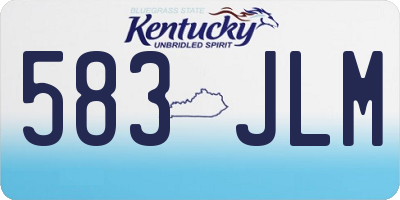KY license plate 583JLM