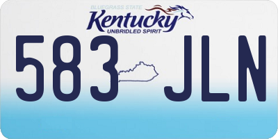 KY license plate 583JLN