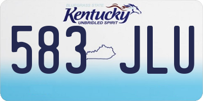 KY license plate 583JLU