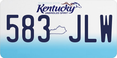 KY license plate 583JLW