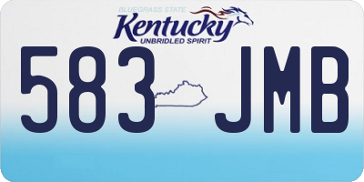 KY license plate 583JMB