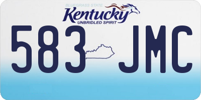 KY license plate 583JMC