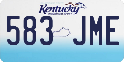 KY license plate 583JME
