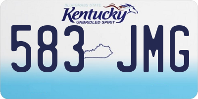 KY license plate 583JMG