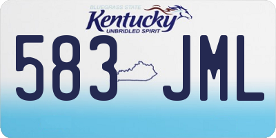 KY license plate 583JML