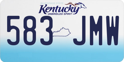 KY license plate 583JMW