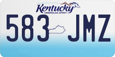 KY license plate 583JMZ