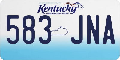 KY license plate 583JNA