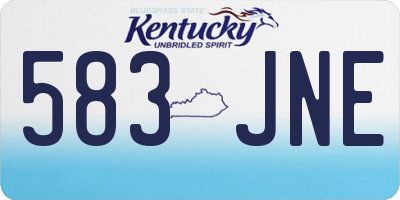 KY license plate 583JNE