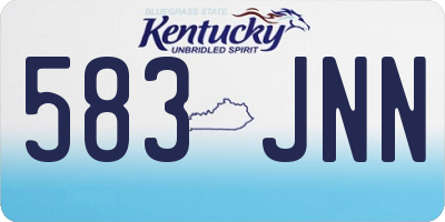 KY license plate 583JNN