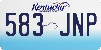 KY license plate 583JNP