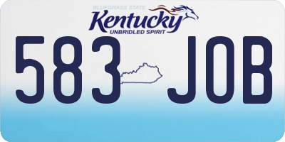 KY license plate 583JOB