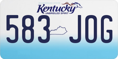 KY license plate 583JOG
