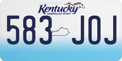 KY license plate 583JOJ