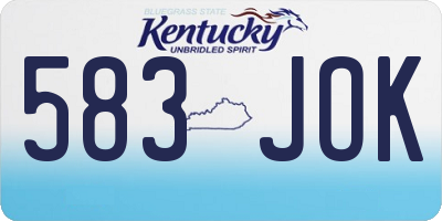 KY license plate 583JOK