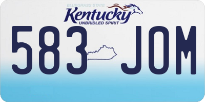 KY license plate 583JOM