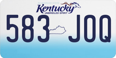 KY license plate 583JOQ