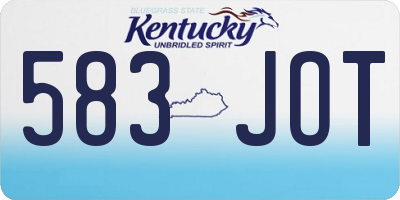 KY license plate 583JOT