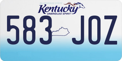 KY license plate 583JOZ