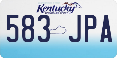 KY license plate 583JPA