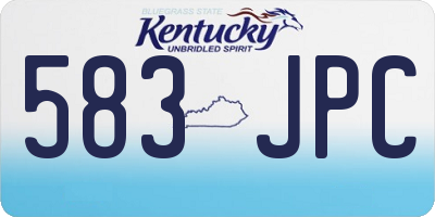 KY license plate 583JPC