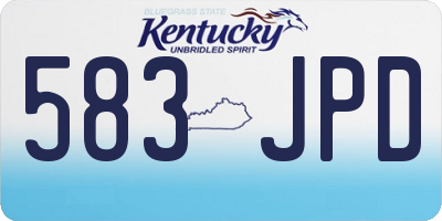 KY license plate 583JPD