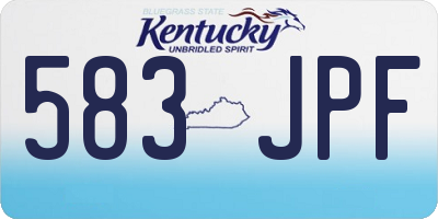 KY license plate 583JPF