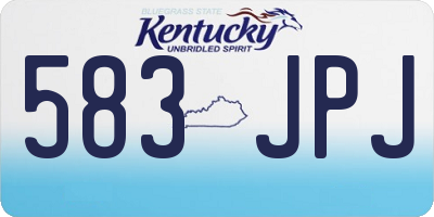 KY license plate 583JPJ