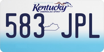 KY license plate 583JPL