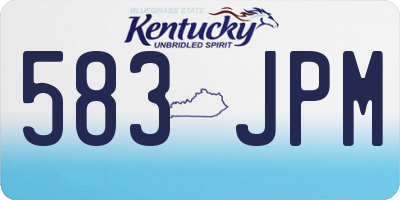 KY license plate 583JPM
