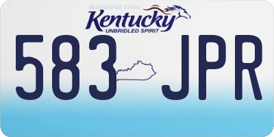 KY license plate 583JPR