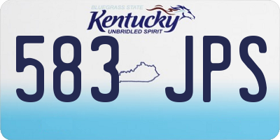 KY license plate 583JPS
