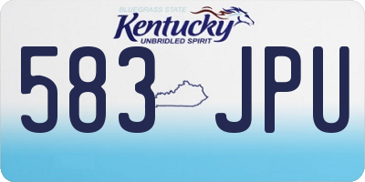KY license plate 583JPU