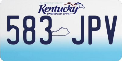 KY license plate 583JPV