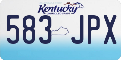 KY license plate 583JPX