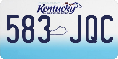 KY license plate 583JQC