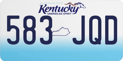 KY license plate 583JQD