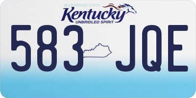 KY license plate 583JQE