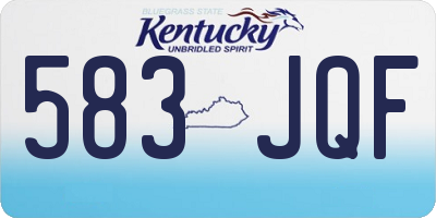 KY license plate 583JQF