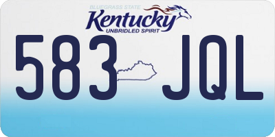 KY license plate 583JQL